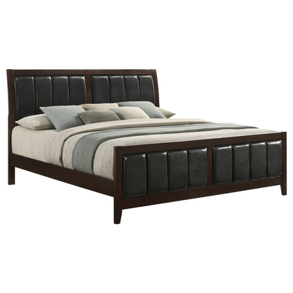 Eastern King Panel Bed With Upholstered Headboard And Footboard - Cappuccino - The Sleep Loft - Online Mattress Showroom NYC