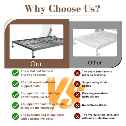 Queen Murphy Bed, Foldable Wall Bed, Space Saving Design For Bedrooms - White - The Sleep Loft - Online Mattress Showroom NYC