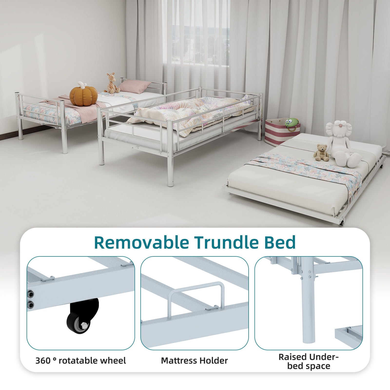 Bunk Bed For Kids, Convertible Frame With Ladders & Guardrail - The Sleep Loft - Online Mattress Showroom NYC