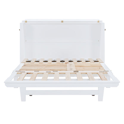 Murphy Bed With Frosted Glass Doors Design, Fake Drawers, Metal Legs - The Sleep Loft - Online Mattress Showroom NYC