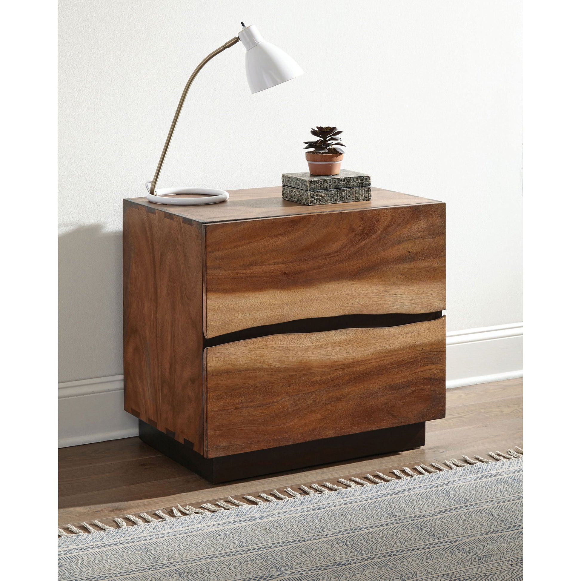 2 Drawer Nightstand With Drawer - Brown - The Sleep Loft - Online Mattress Showroom NYC