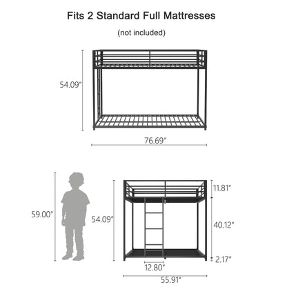 Adam - Full Over Full Bunk Bed - Black - The Sleep Loft - Online Mattress Showroom NYC
