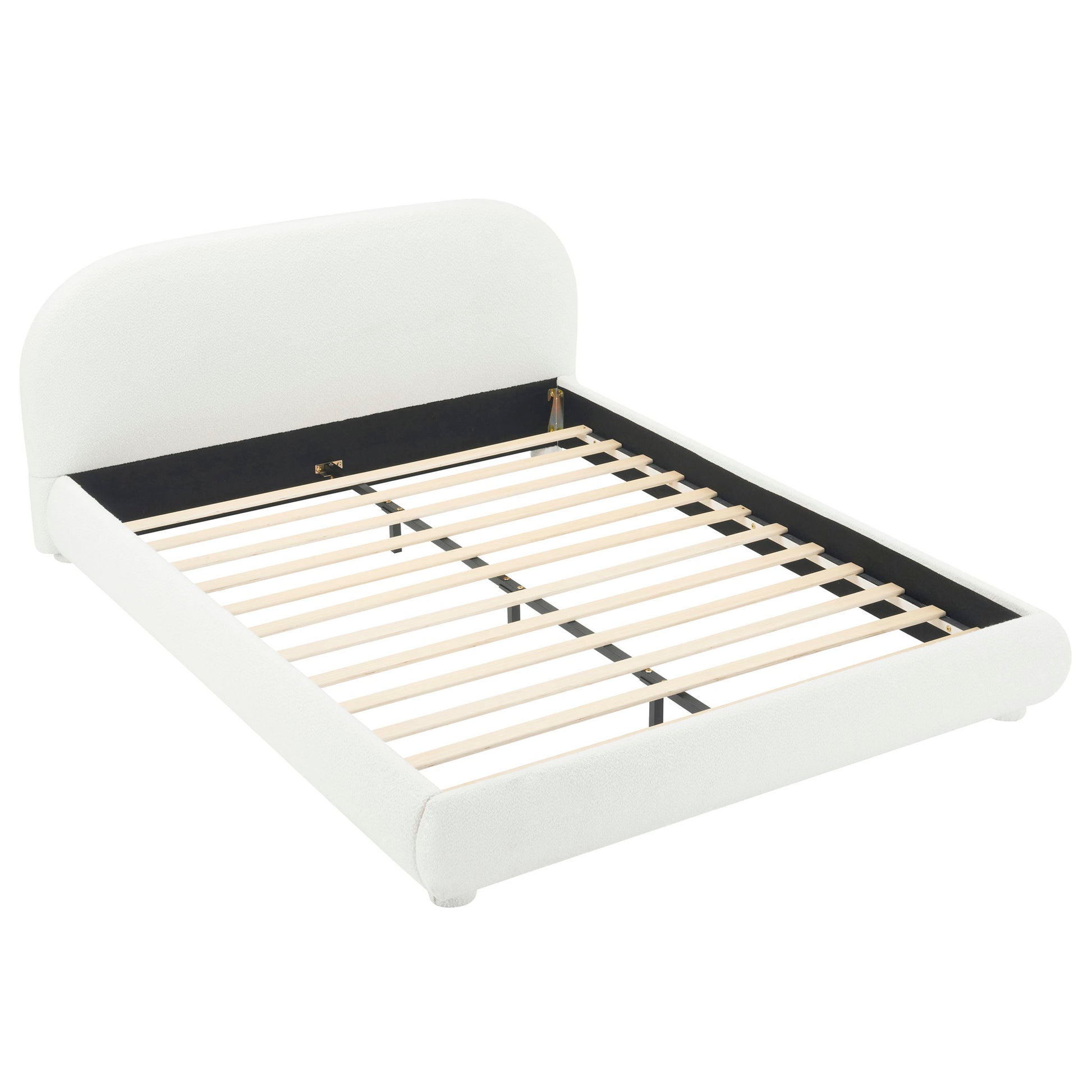 Upholstered Simple Modern Bedroom Bed With Curved Headboard - The Sleep Loft - Online Mattress Showroom NYC