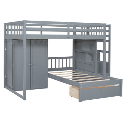 Bunk Bed With Wardrobe, Drawers - The Sleep Loft - Online Mattress Showroom NYC