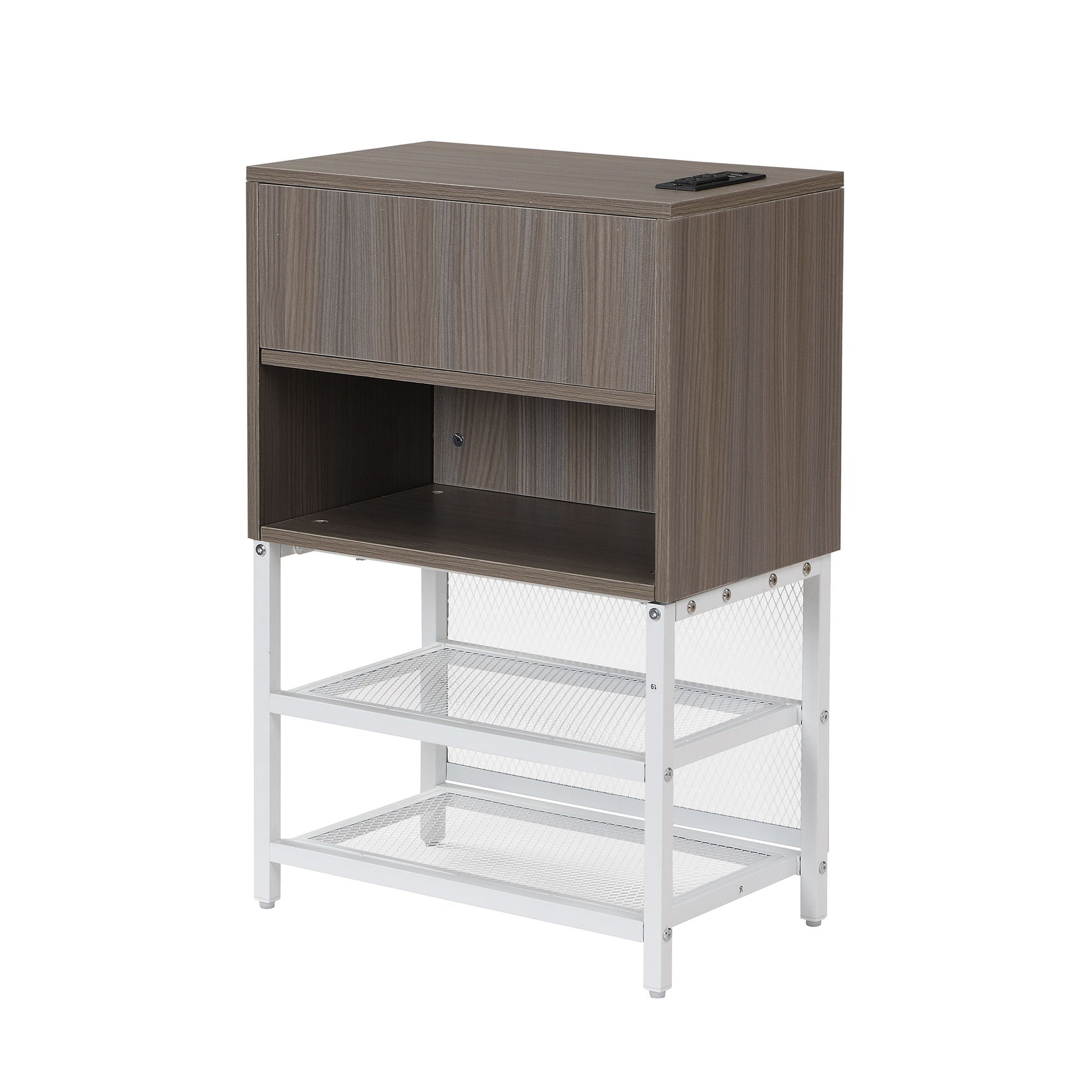 Platform Bed With 2 Tier Storage Shelves, Storage Cabinet - The Sleep Loft - Online Mattress Showroom NYC