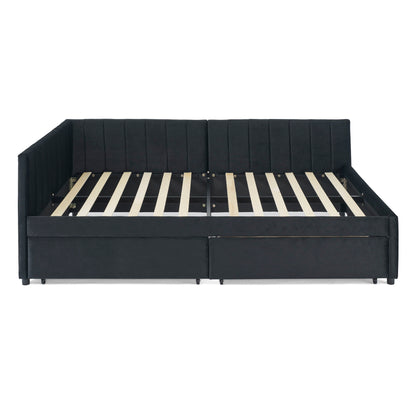 Upholstered Tufted Daybed Frame With Storage Drawers - The Sleep Loft - Online Mattress Showroom NYC