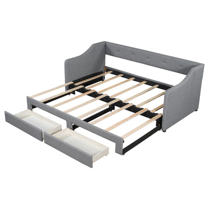 Upholstered Daybed With 2 Drawers - The Sleep Loft - Online Mattress Showroom NYC