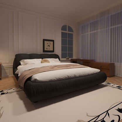 Luxury Upholstered Platform Bed With Oversized Padded Backrest And Solid Wood Frame - The Sleep Loft - Online Mattress Showroom NYC
