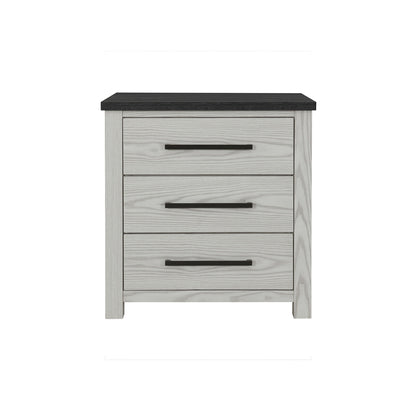 Avery - Nightstand With Top Spacious Drawers, Block Feet - Beige - The Sleep Loft - Online Mattress Showroom NYC