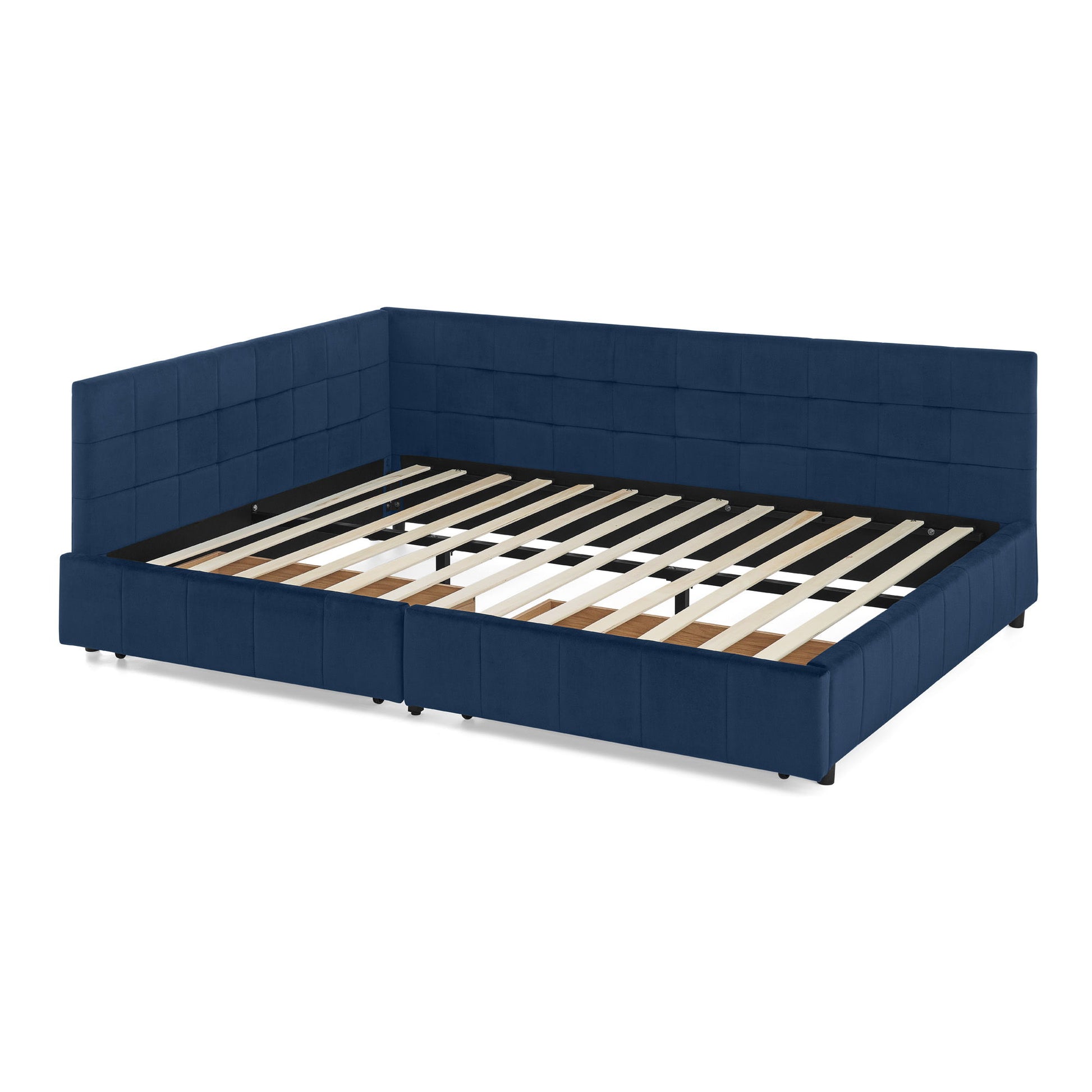 Upholstered Bed Frame With Tufted Backrest And Armrests - The Sleep Loft - Online Mattress Showroom NYC