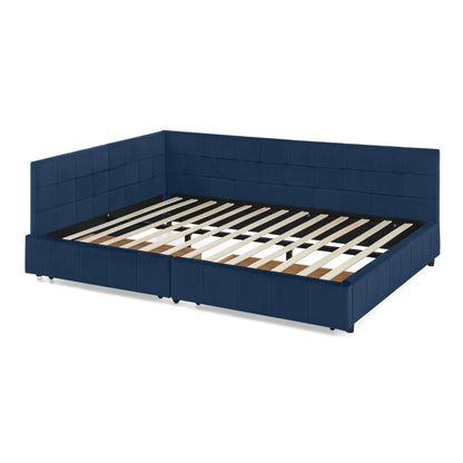 Upholstered Bed Frame With Tufted Backrest And Armrests - The Sleep Loft - Online Mattress Showroom NYC