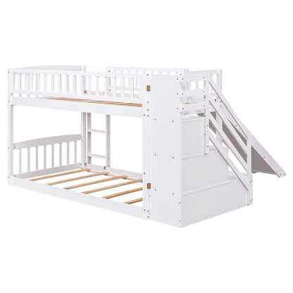 Twin Over Twin Stairway Bunk Bed With Two Drawers And Slide - The Sleep Loft - Online Mattress Showroom NYC