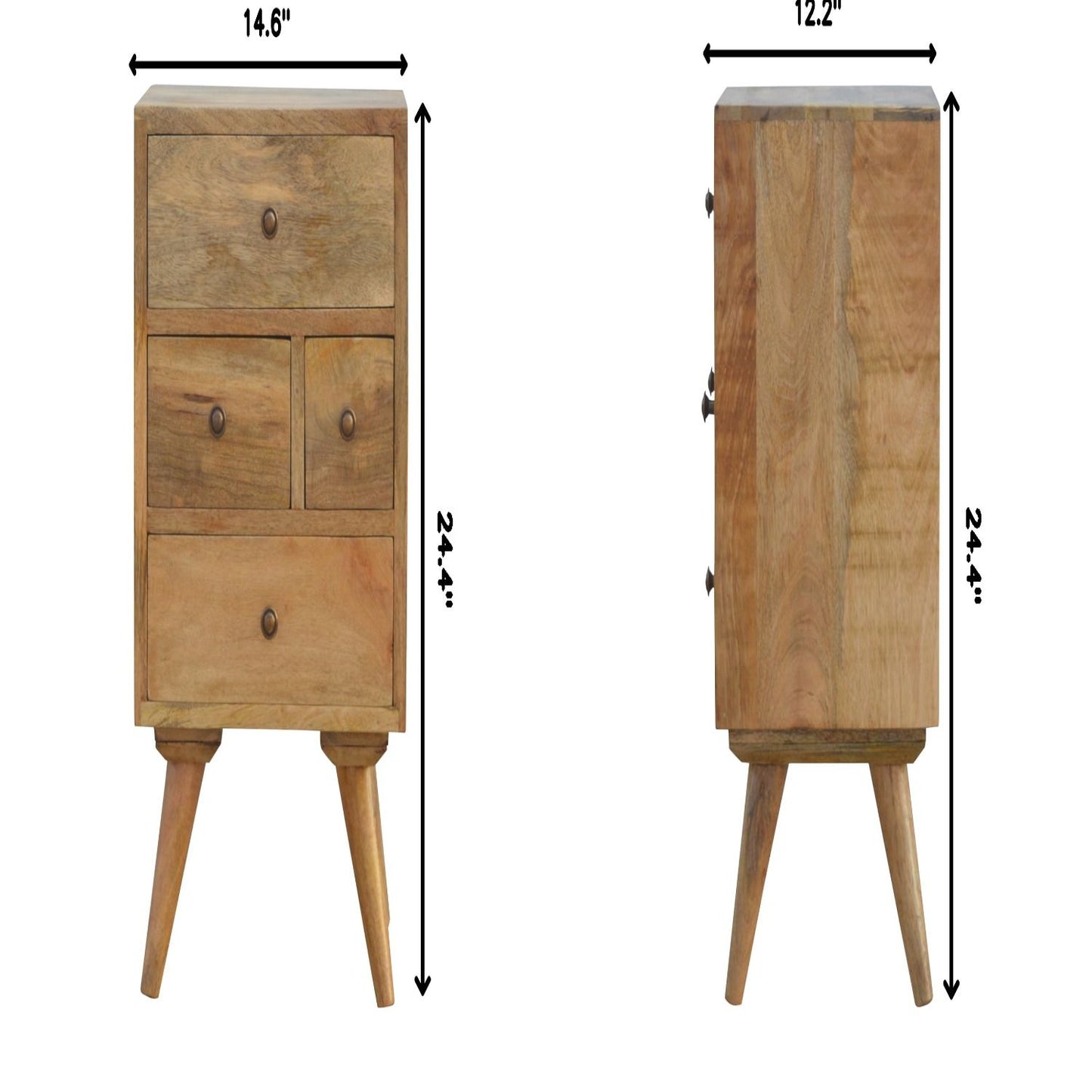 4 Drawer Multi Nightstand - Oak - The Sleep Loft - Online Mattress Showroom NYC