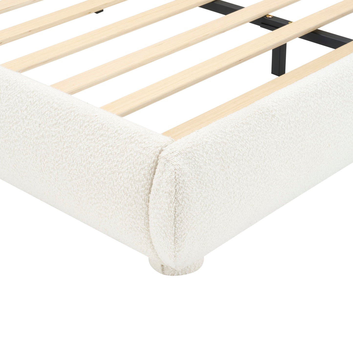 Upholstered Simple Modern Bedroom Bed With Curved Headboard - The Sleep Loft - Online Mattress Showroom NYC