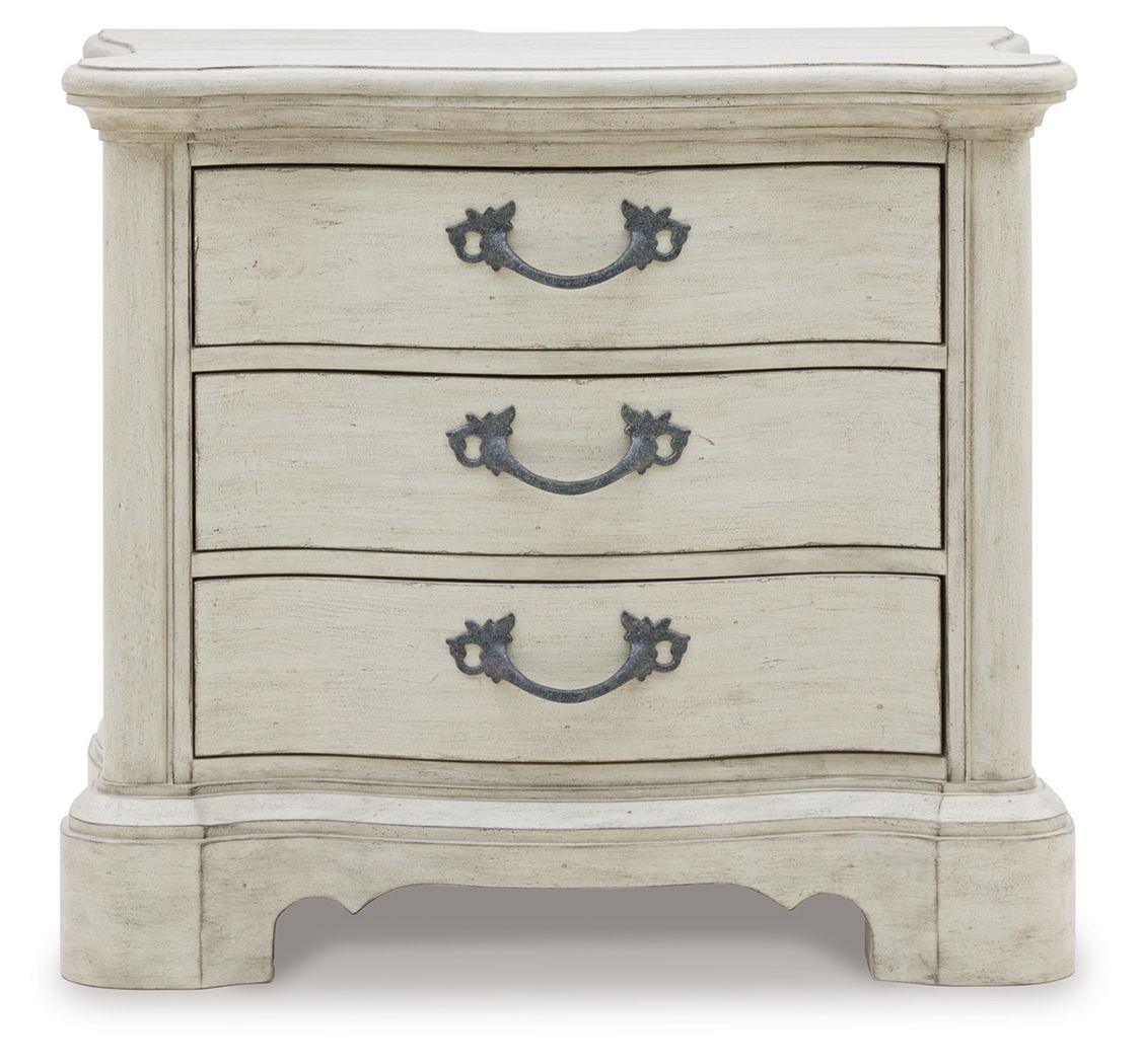 Arlendyne - Three Drawer Night Stand - Antique White - The Sleep Loft - Online Mattress Showroom NYC