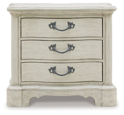 Arlendyne - Three Drawer Night Stand - Antique White - The Sleep Loft - Online Mattress Showroom NYC
