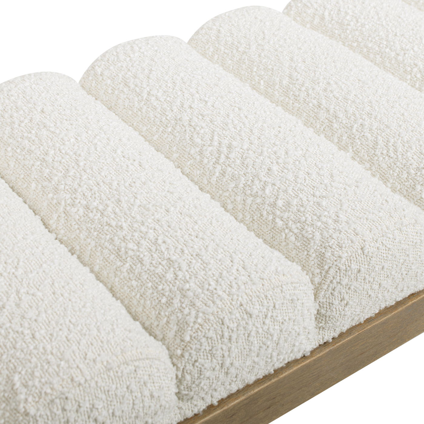 Bella - Upholstered Modern Accent Bench - Ivory White - The Sleep Loft - Online Mattress Showroom NYC