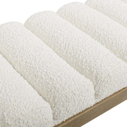 Bella - Upholstered Modern Accent Bench - Ivory White - The Sleep Loft - Online Mattress Showroom NYC