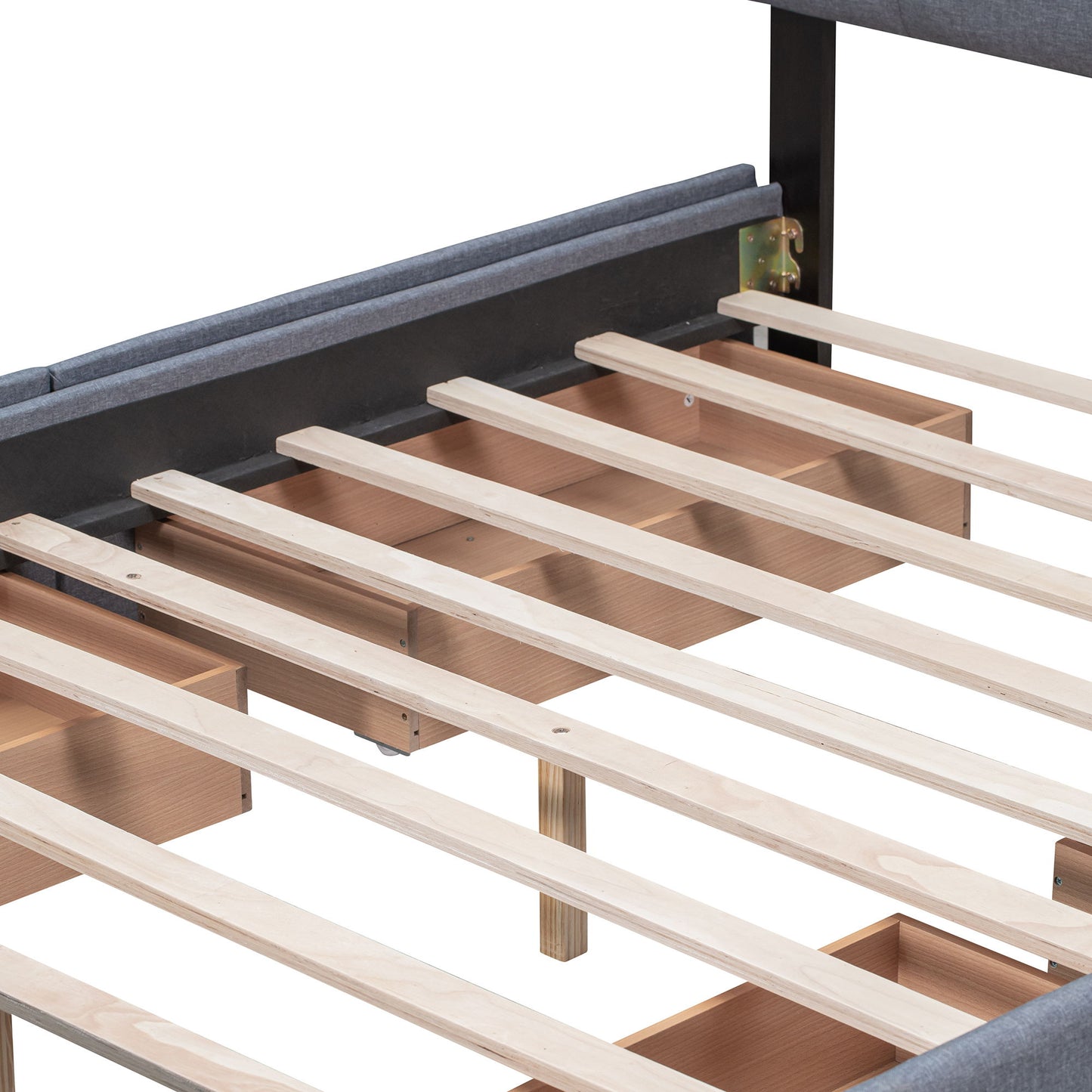 Upholstered Platform Bed With Classic Headboard And Drawers, No Box Spring Needed - The Sleep Loft - Online Mattress Showroom NYC