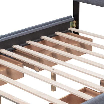 Upholstered Platform Bed With Classic Headboard And Drawers, No Box Spring Needed - The Sleep Loft - Online Mattress Showroom NYC