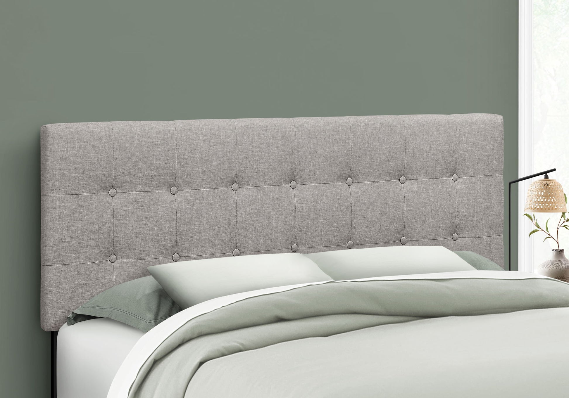 Queen Size, Bed Headboard Only, Upholstered, Durable Construction - Gray - The Sleep Loft - Online Mattress Showroom NYC