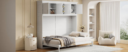 Murphy Wall Bed With Top Cabinets & Wine Rack - The Sleep Loft - Online Mattress Showroom NYC
