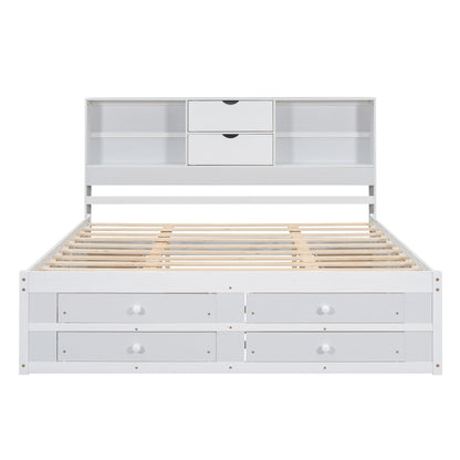Platform Bed With Storage Headboard And 8 Drawers - The Sleep Loft - Online Mattress Showroom NYC