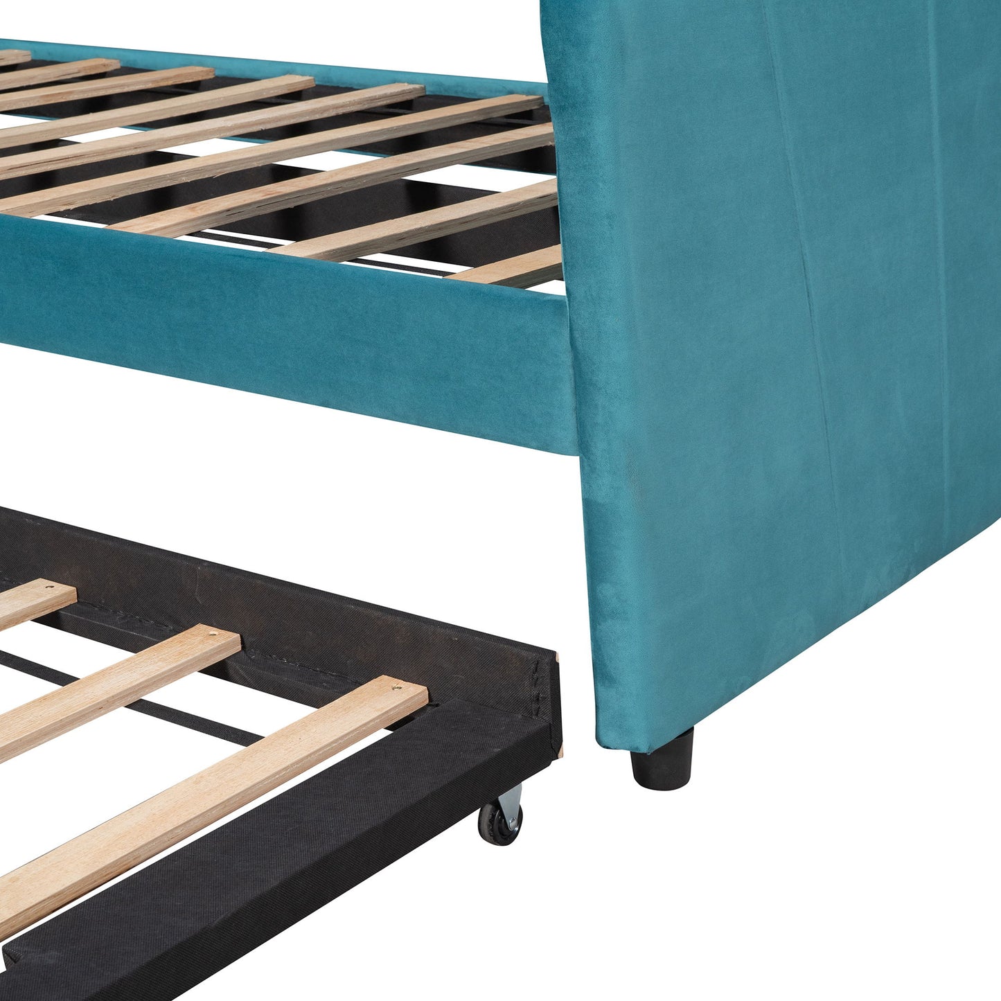 Upholstered Daybed Sofa Bed With Trundle Bed And Wood Slat - The Sleep Loft - Online Mattress Showroom NYC