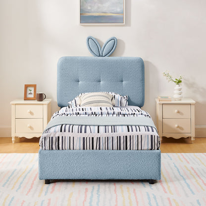 Upholstered Bed With Oversized Rabbit Ear Headboard, LED Lights & 4 Storage Drawers - The Sleep Loft - Online Mattress Showroom NYC