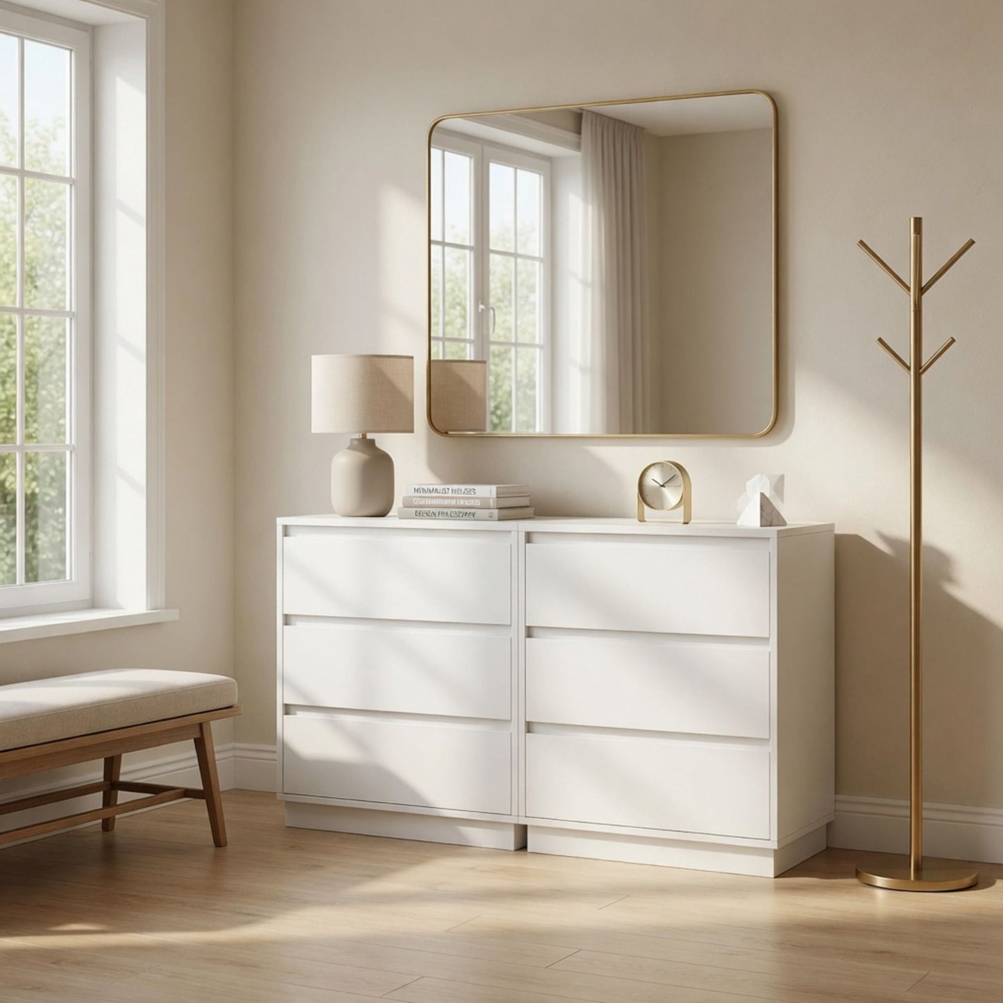 3 Drawer Nightstand, Bedroom Side Table
