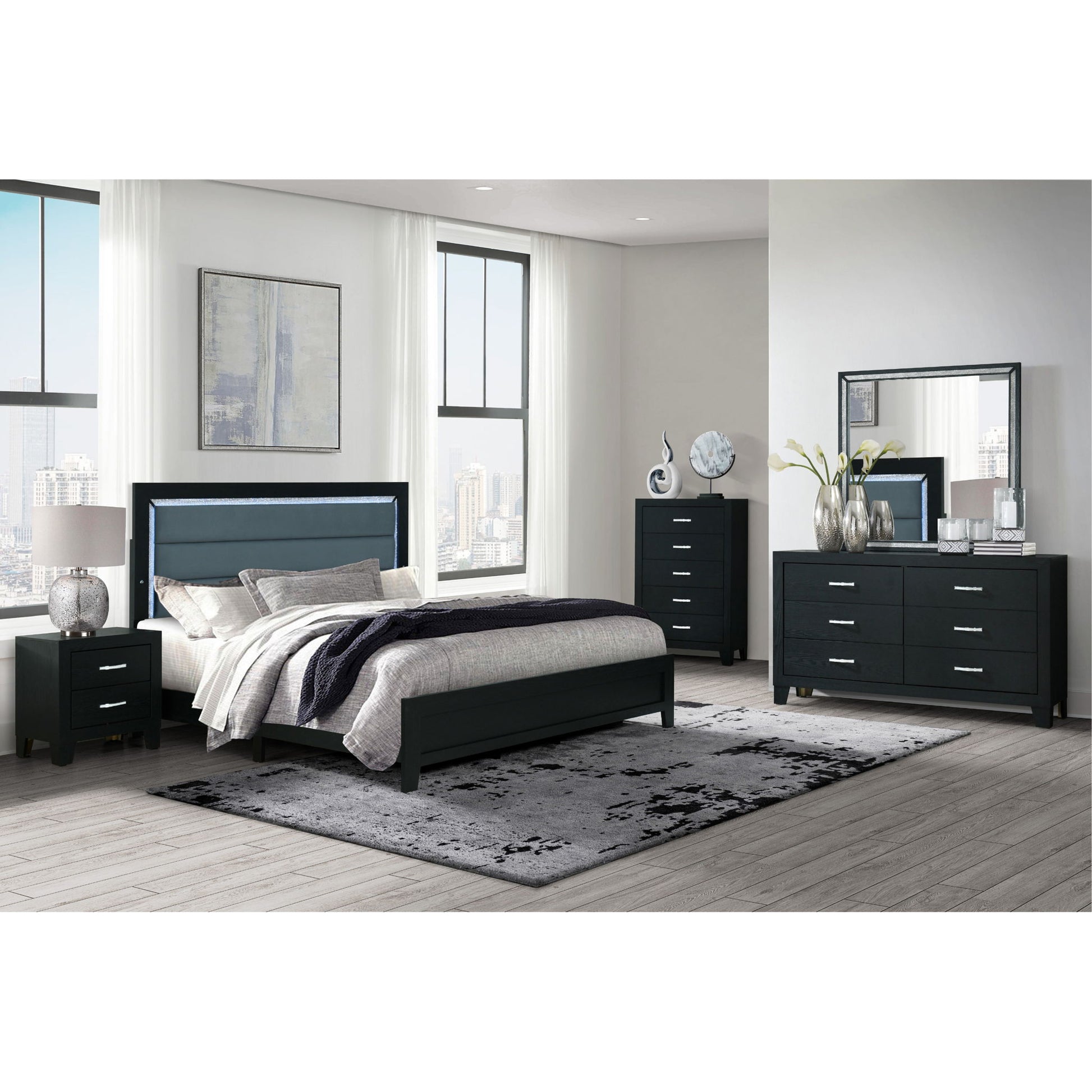 Carlos - Nightstand - Black - The Sleep Loft - Online Mattress Showroom NYC