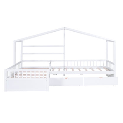 L Shape Platform Bed With 3 Storage Drawers - The Sleep Loft - Online Mattress Showroom NYC