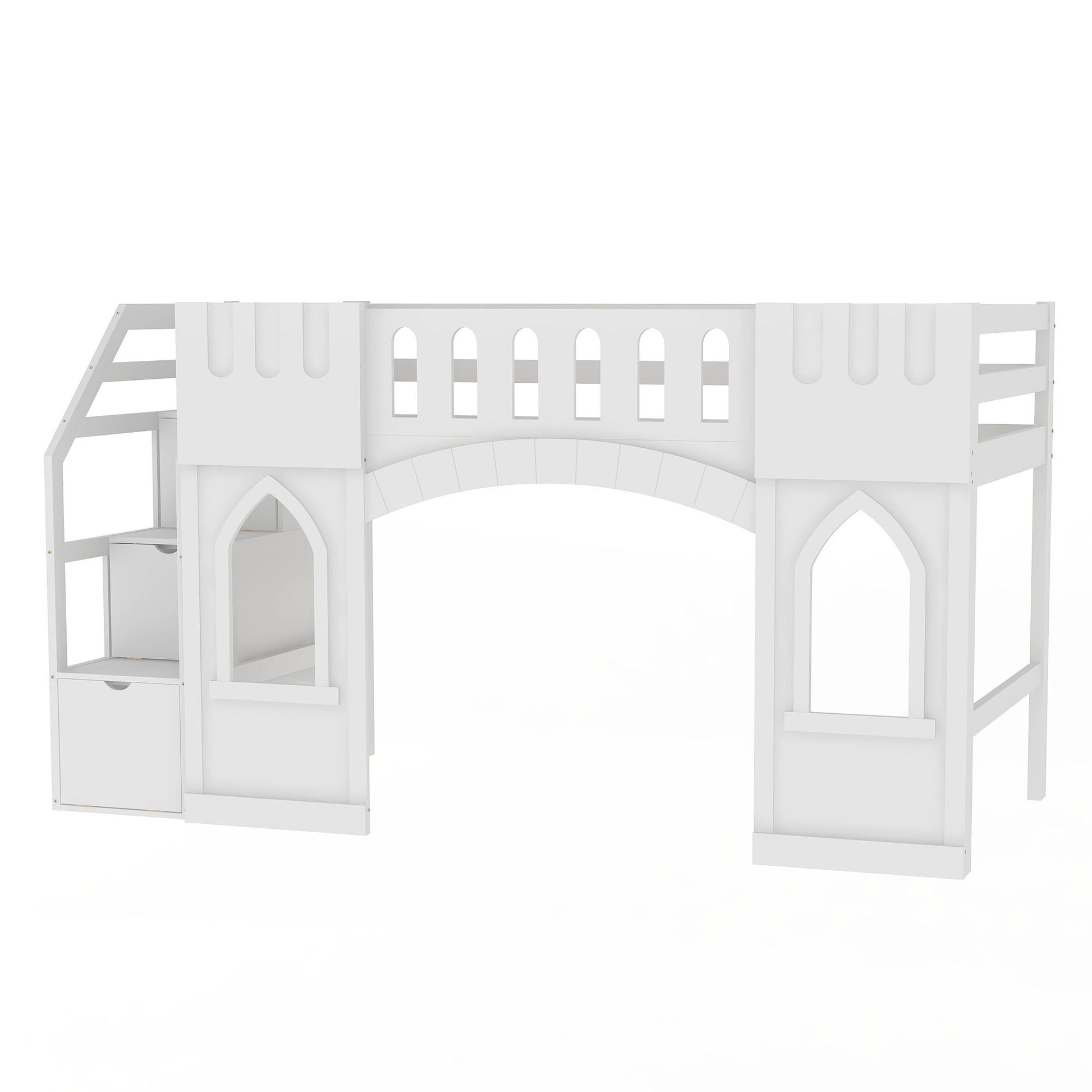Loft Bed With Storage Staircase And Windows - The Sleep Loft - Online Mattress Showroom NYC