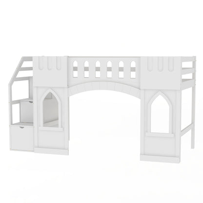 Loft Bed With Storage Staircase And Windows - The Sleep Loft - Online Mattress Showroom NYC