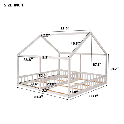House Platform Beds, 2 Shared Beds, Metal Frame With Guardrails - The Sleep Loft - Online Mattress Showroom NYC