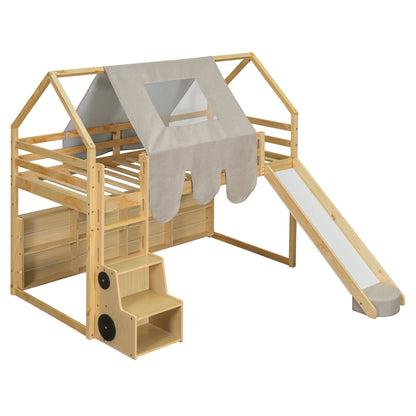 Loft Bed With House Shaped Frame And Tent - The Sleep Loft - Online Mattress Showroom NYC