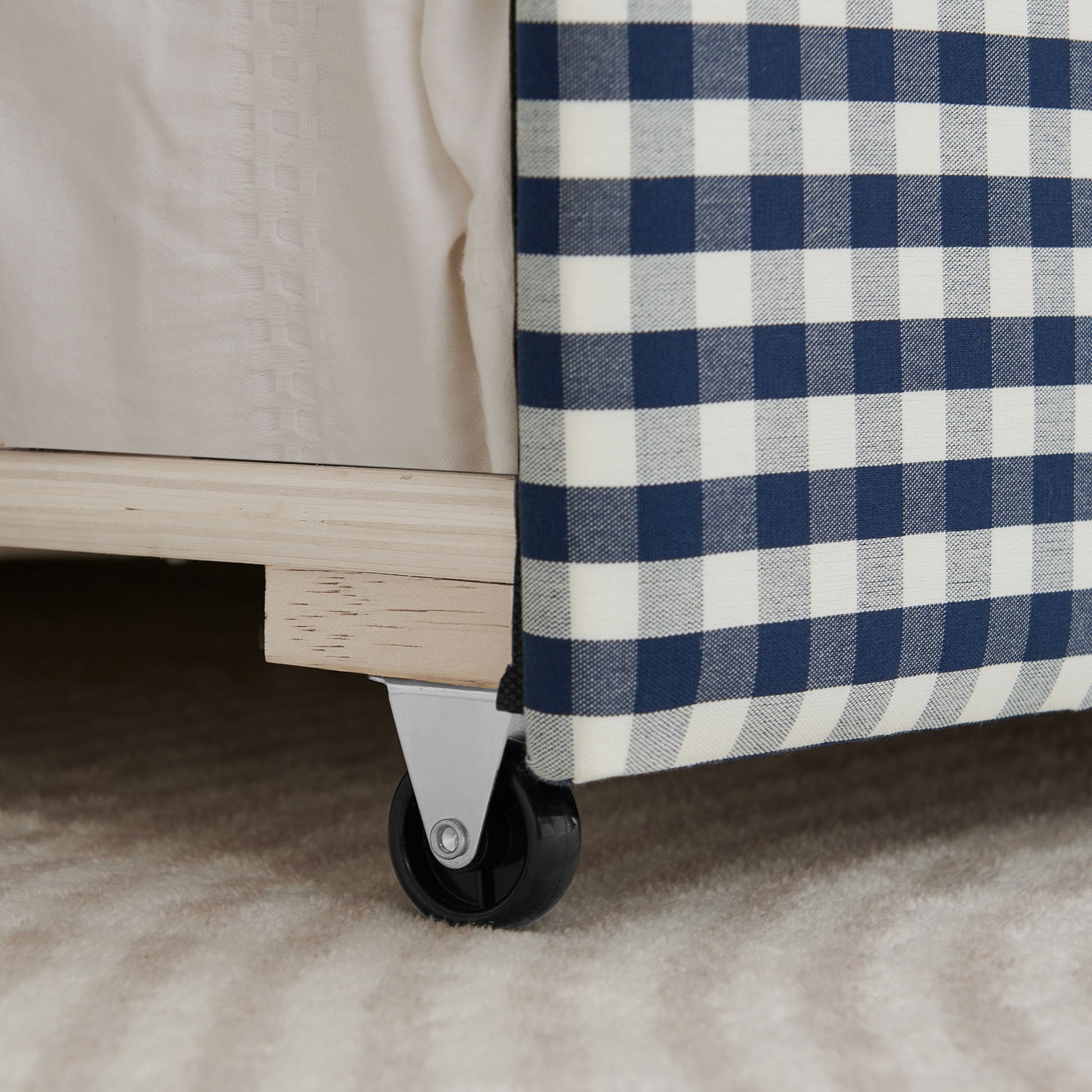 Gingham Daybed With USB Charging Port, Wave-Shaped Design - The Sleep Loft - Online Mattress Showroom NYC