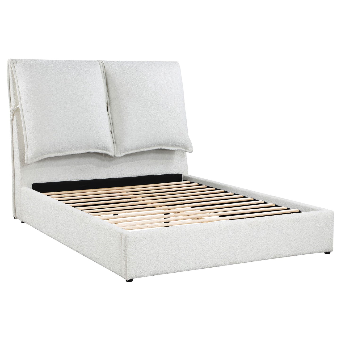 Corwyn - Queen Upholstered Panel Bed With Headboard Pillows - White - The Sleep Loft - Online Mattress Showroom NYC