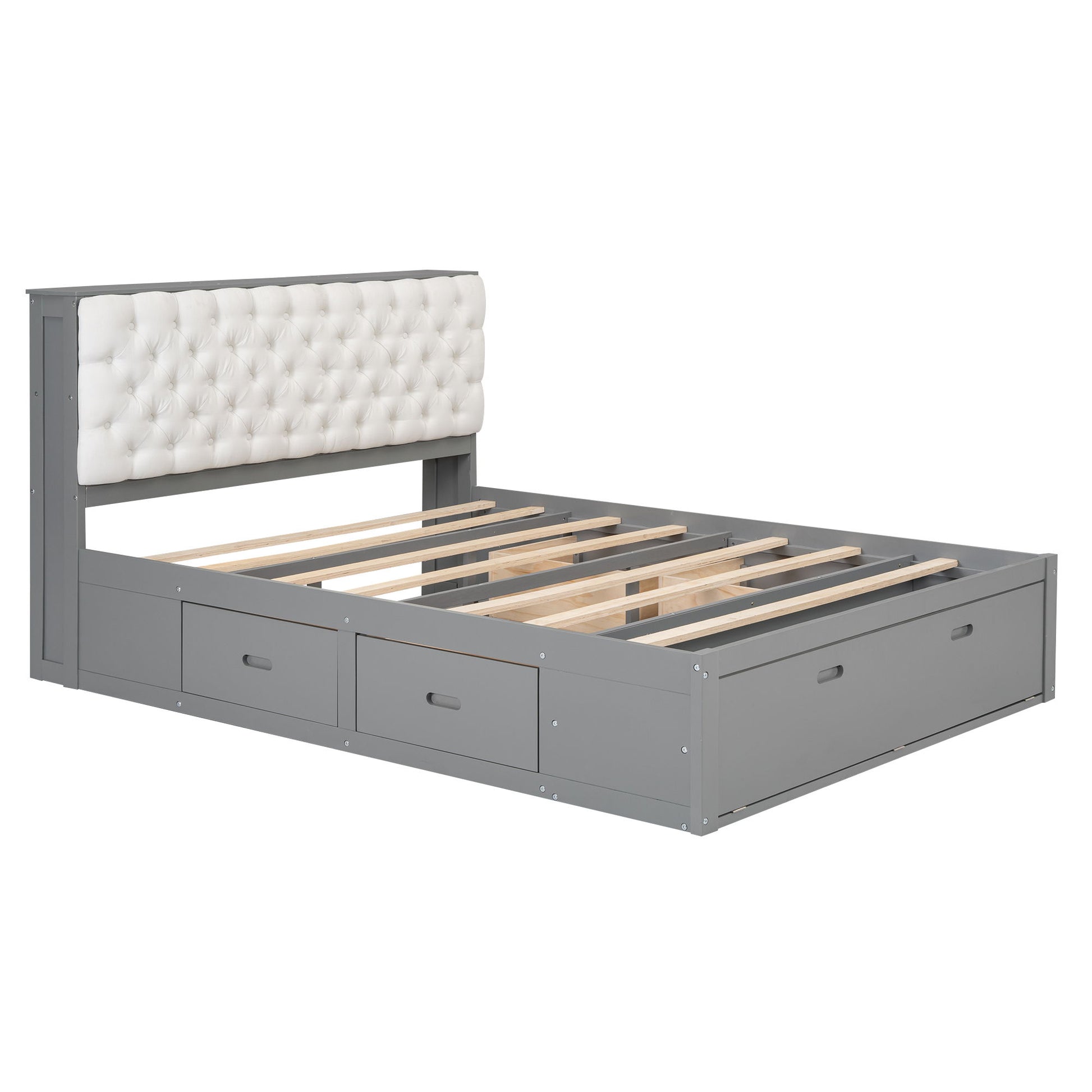 Platform Bed With Storage Headboard, Shoe Rack And 4 Drawers - The Sleep Loft - Online Mattress Showroom NYC