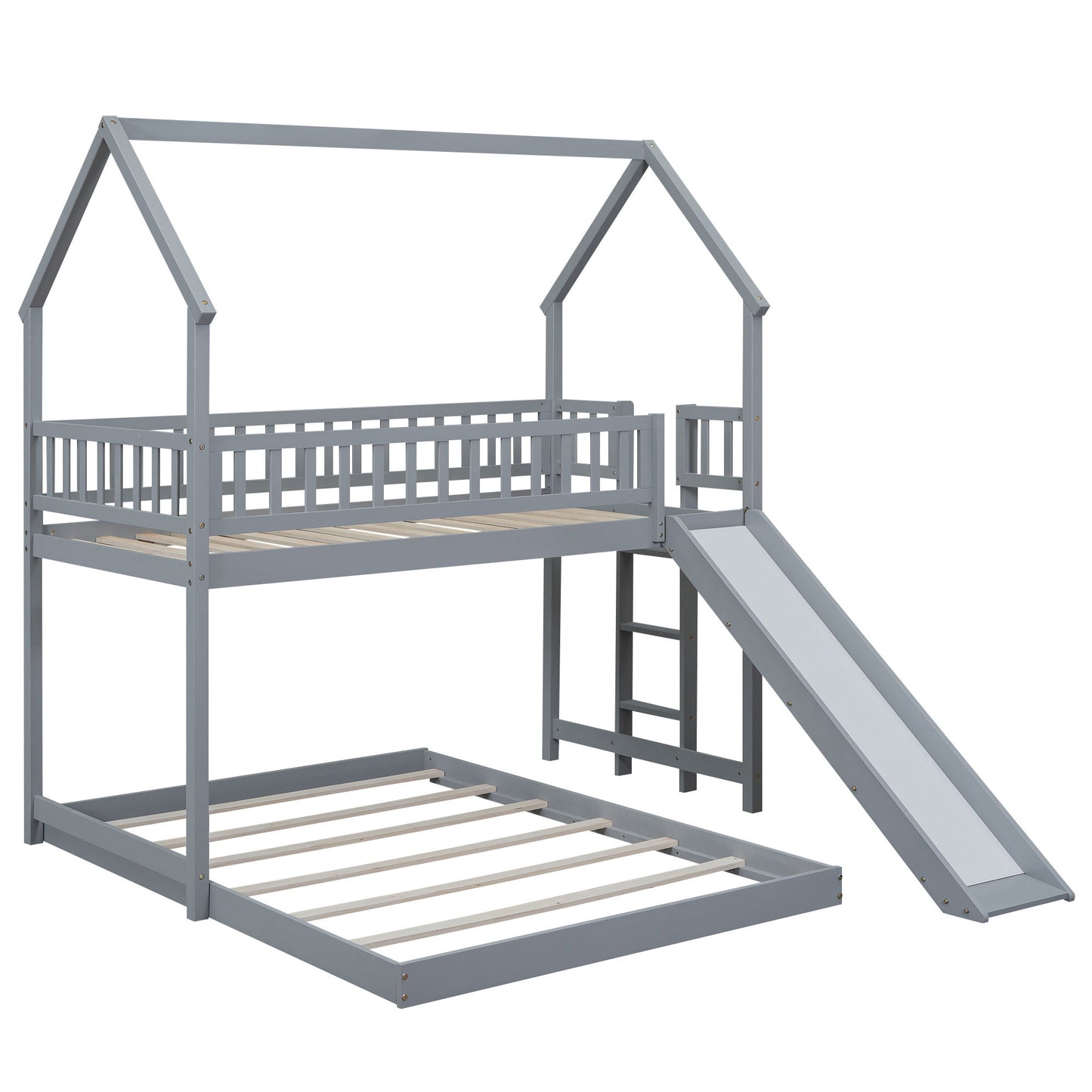 House Bunk Bed With Slide And Built In Ladder - The Sleep Loft - Online Mattress Showroom NYC
