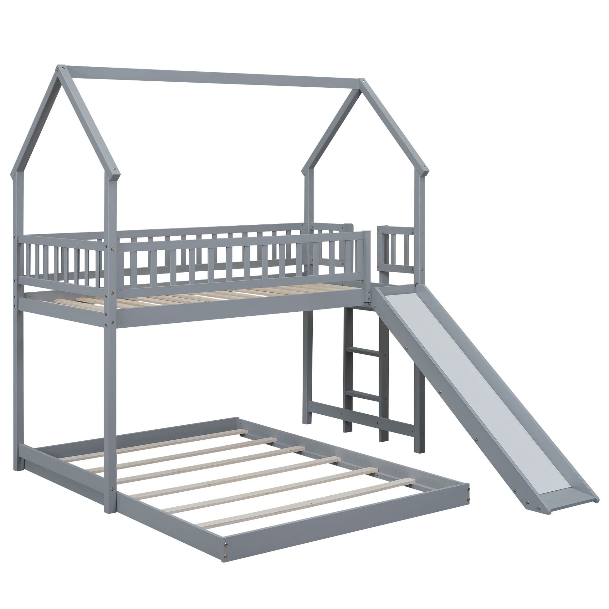 House Bunk Bed With Slide And Built In Ladder - The Sleep Loft - Online Mattress Showroom NYC