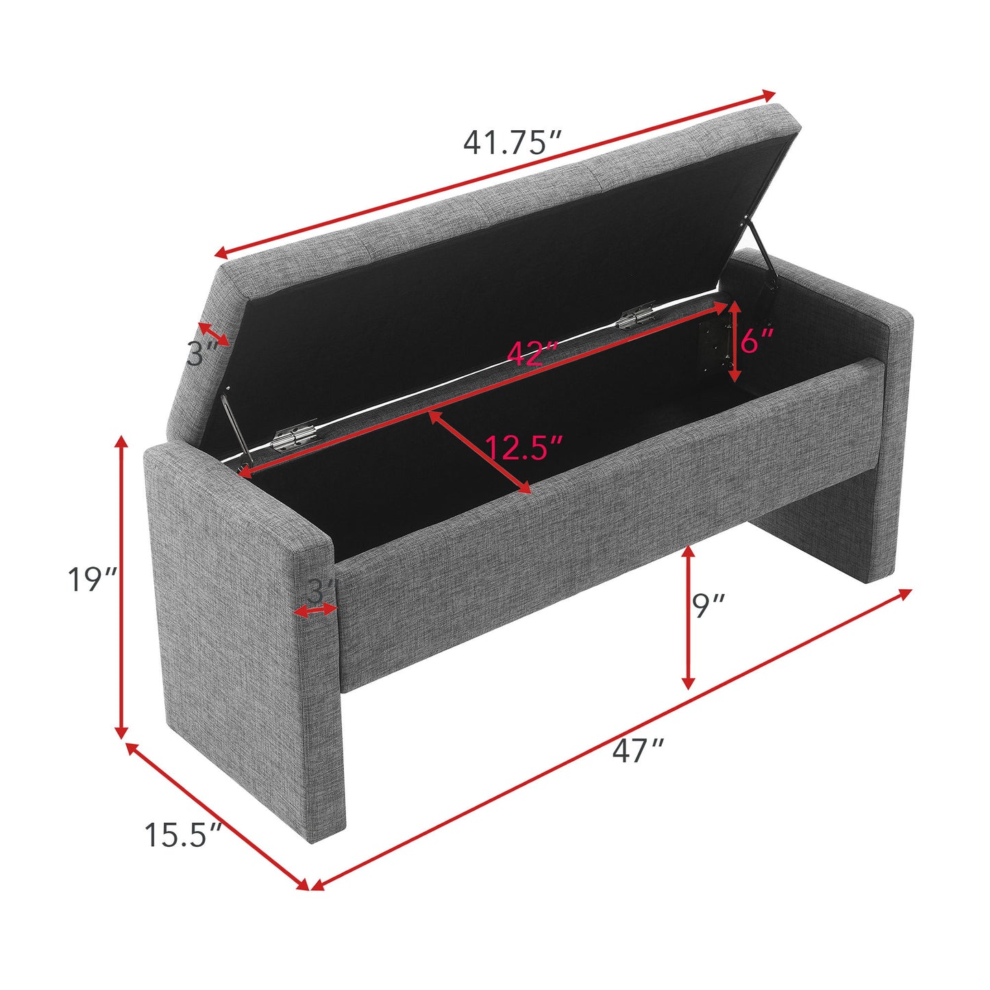 Modern Upholstered Large Bed End Bench With Storage - The Sleep Loft - Online Mattress Showroom NYC
