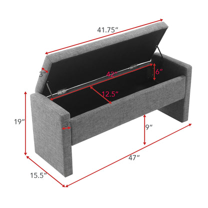 Modern Upholstered Large Bed End Bench With Storage - The Sleep Loft - Online Mattress Showroom NYC