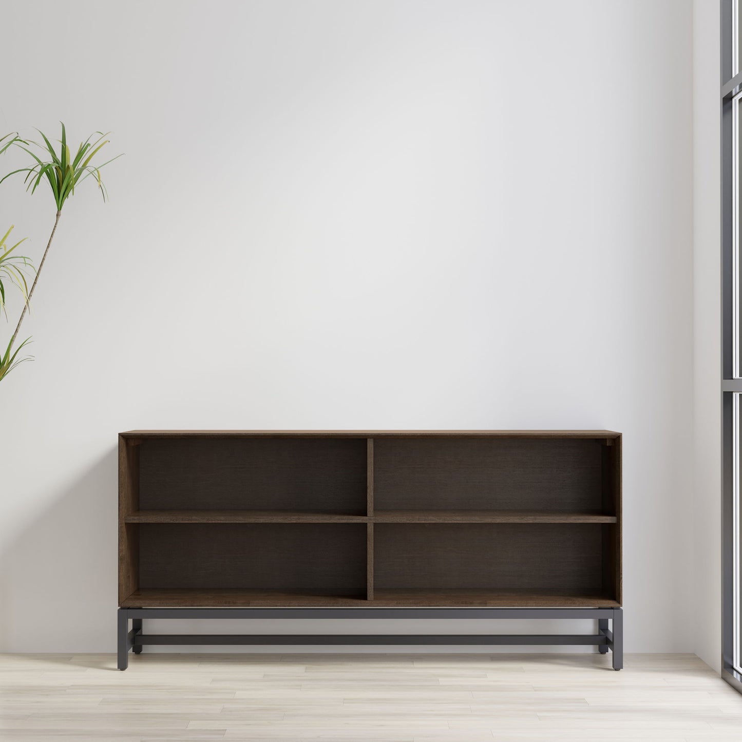 Banting - Low Wide Bookcase - Walnut Brown - The Sleep Loft - Online Mattress Showroom NYC