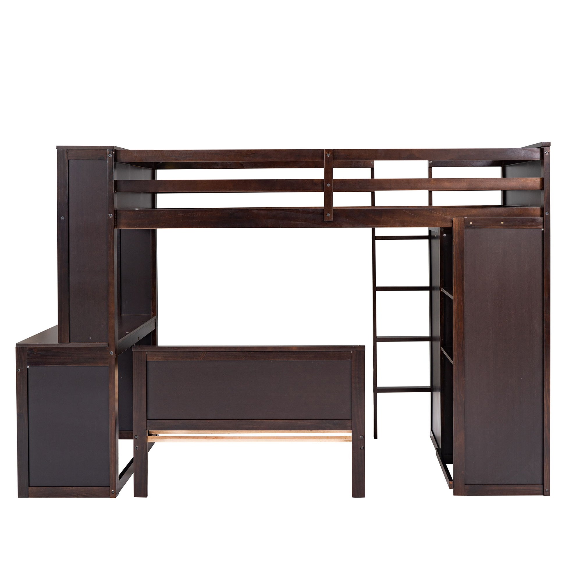 Loft Bed With A Stand Alone Bed, Shelves, Desk, And Wardrobe - The Sleep Loft - Online Mattress Showroom NYC