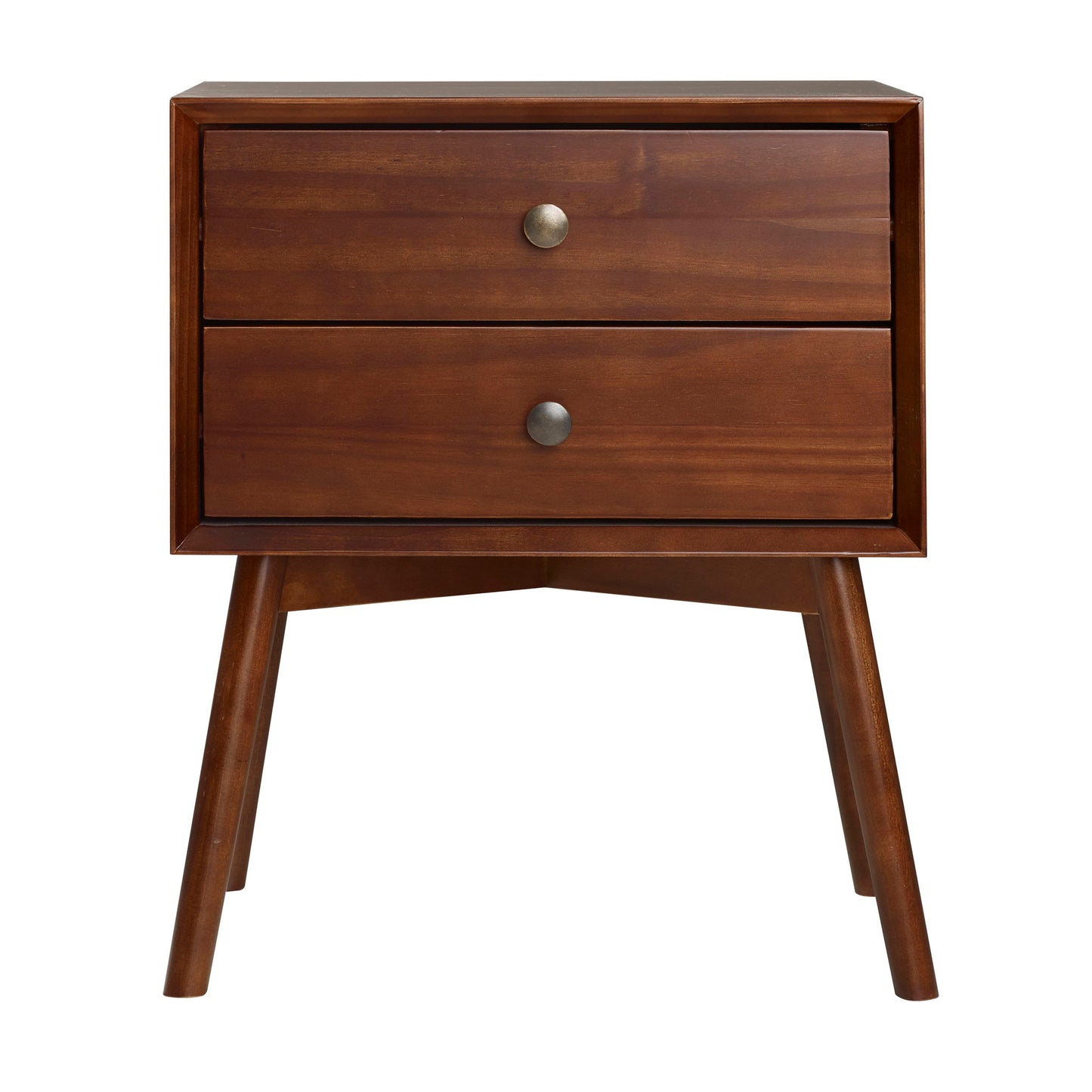 Double Drawer Nightstand - Walnut - The Sleep Loft - Online Mattress Showroom NYC