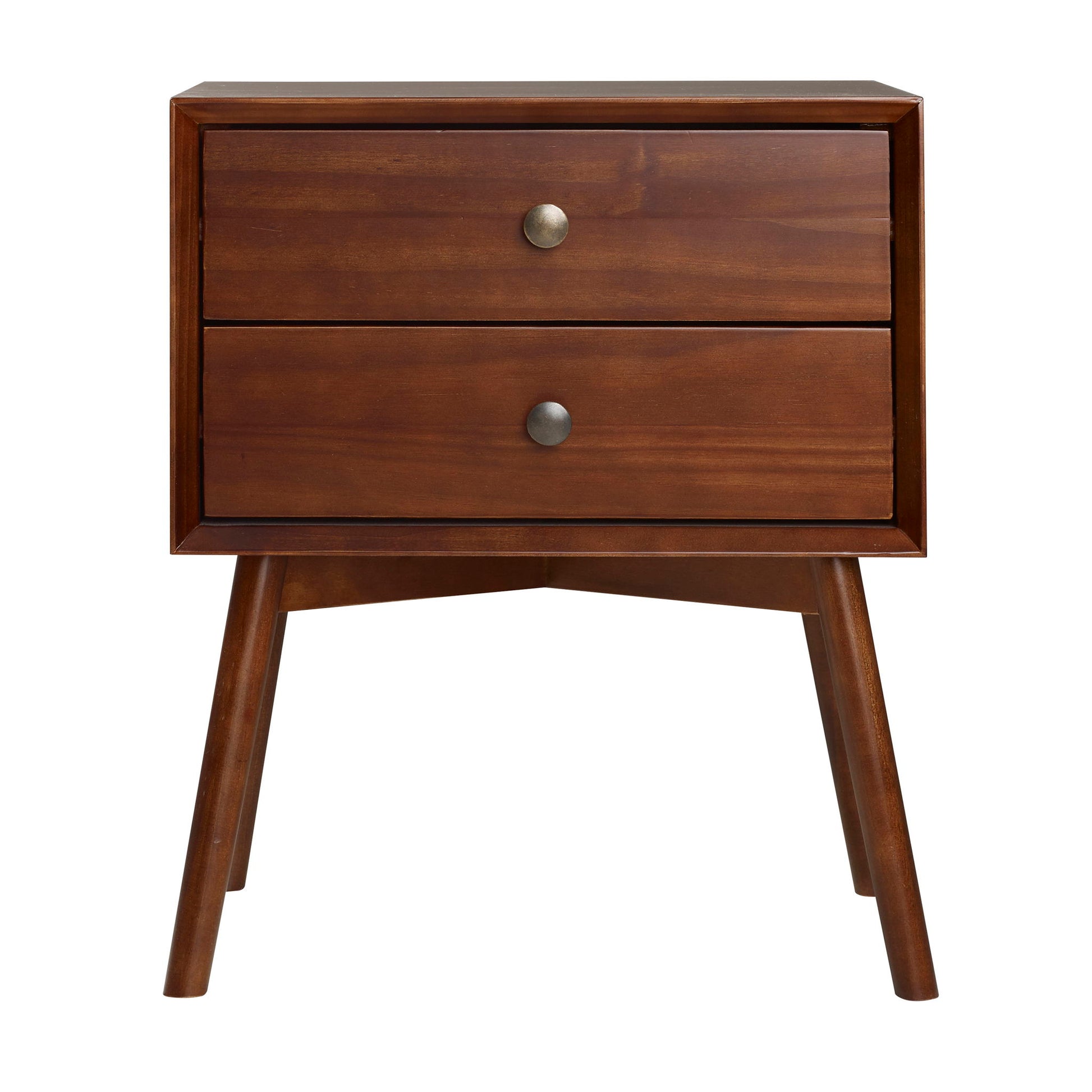 Double Drawer Nightstand - Walnut - The Sleep Loft - Online Mattress Showroom NYC