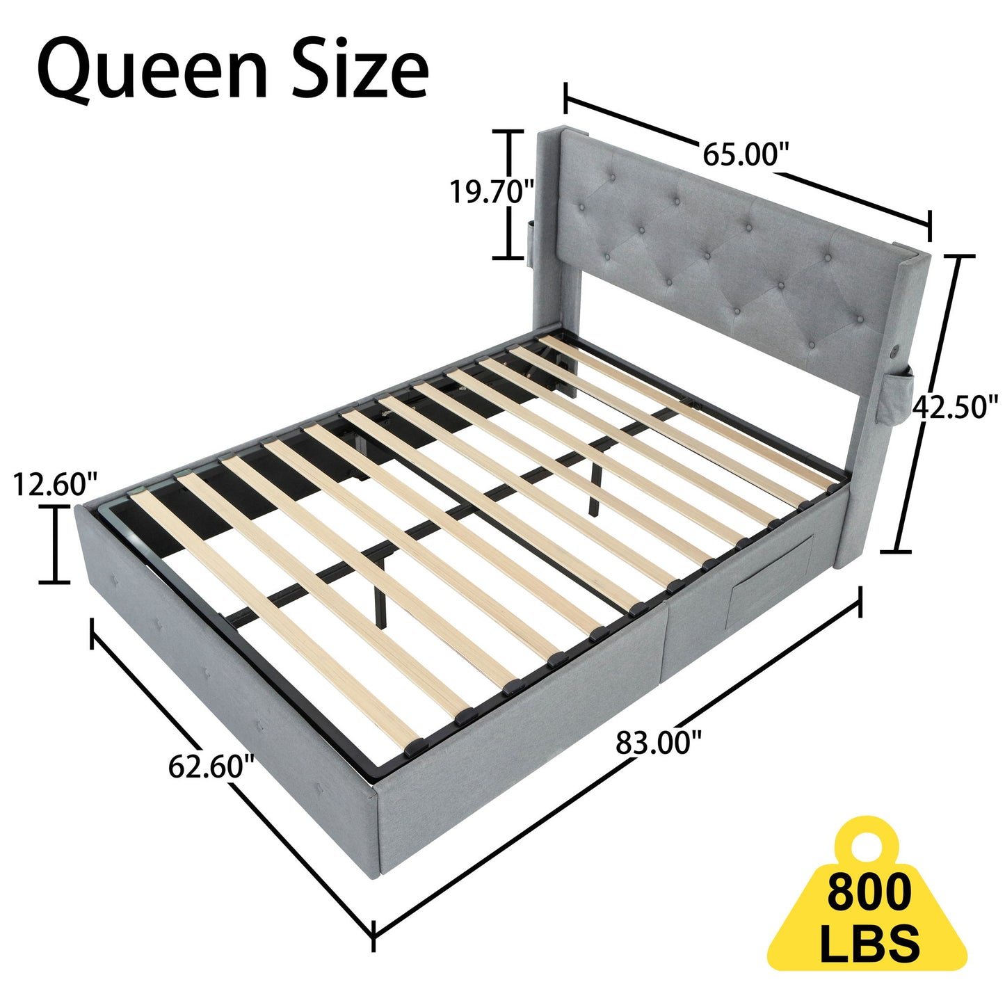 Bed With Gas Lift Storage, USB Ports - The Sleep Loft - Online Mattress Showroom NYC