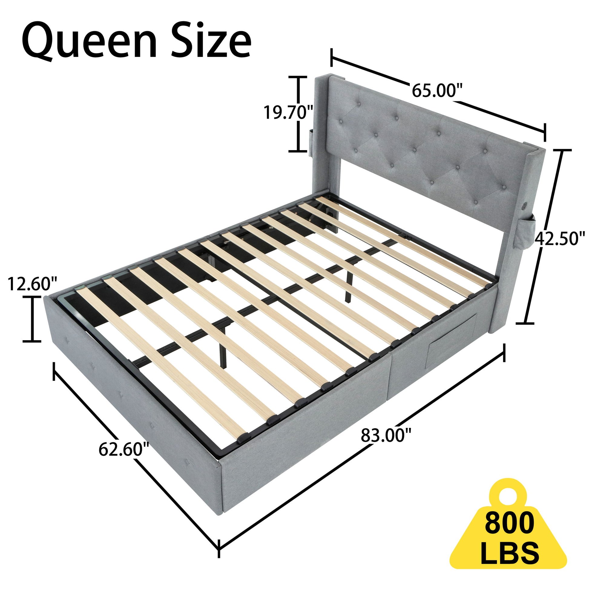 Bed With Gas Lift Storage, USB Ports - The Sleep Loft - Online Mattress Showroom NYC