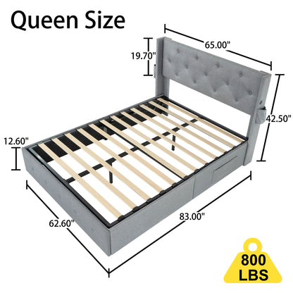 Bed With Gas Lift Storage, USB Ports - The Sleep Loft - Online Mattress Showroom NYC
